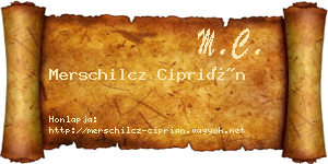 Merschilcz Ciprián névjegykártya